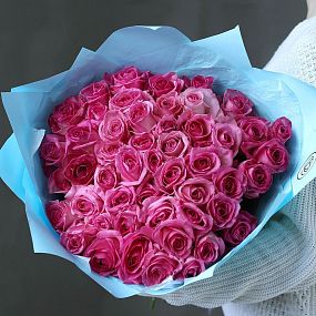 Букет из 51 розовой розы 50 см (Россия)