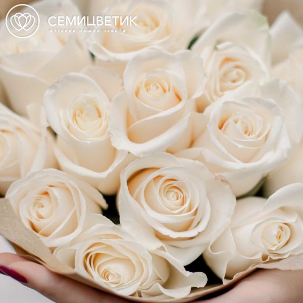 Букет из 15 белых роз Vendela 50 см (Эквадор)